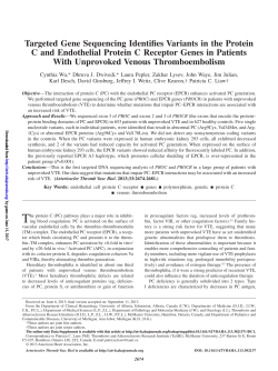 Targeted Gene Sequencing Identifies Variants in the Protein C and