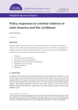 Policy responses to criminal violence in Latin America and the