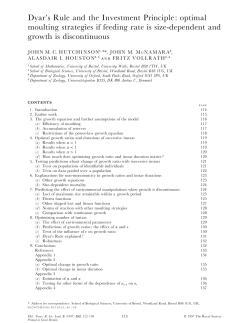 Dyar`s Rule and the Investment Principle: optimal moulting