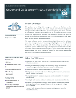 OnDemand CA Spectrum® r10.1: Foundations 200