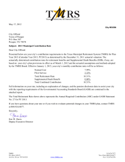 May 17, 2012 City #01036 City Official Town of Prosper P.O. Box