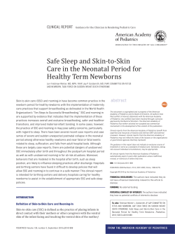 Safe Sleep and Skin-to-Skin Care in the Neonatal Period for Healthy