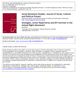 Strategies, Action Repertoires and DIY Activism in the Animal Rights