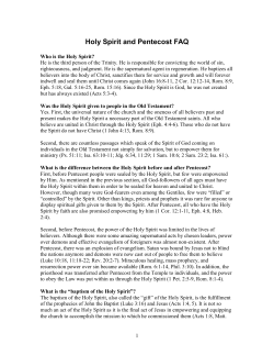 Holy Spirit and Pentecost FAQ