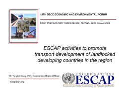 ESCAP activities to promote transport development of landlocked