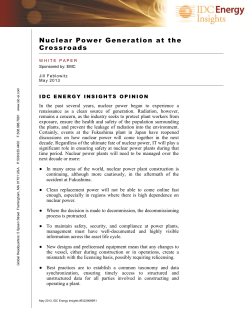 Nuclear Power Generation at the Crossroads