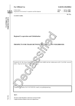For Official Use SAH/ISAM(2000)1