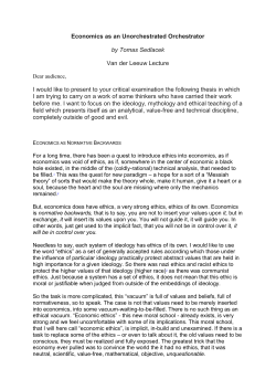 Economics as an Unorchestrated Orchestrator by Tomas Sedlacek
