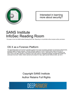 OS X as a Forensic Platform