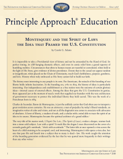 Montesquieu and the Spirit of Laws