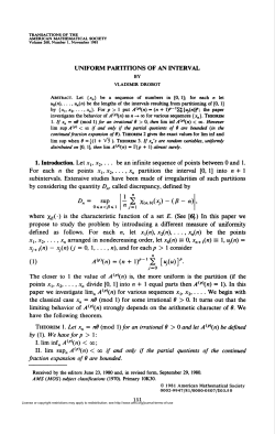 uniform partitions of an interval 1