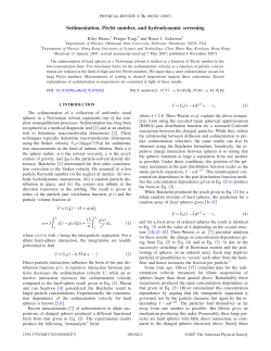 Sedimentation, P&eacute;clet number, and hydrodynamic screening