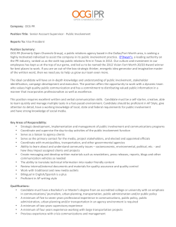 OCG PR Position Title: Senior Account Supervisor