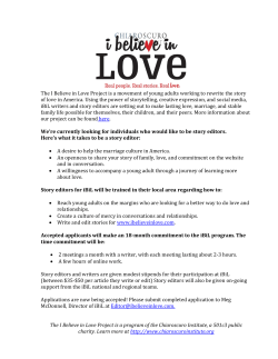 The I Believe in Love Project is a program of the Chiaroscuro