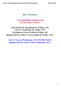 Lesson 12-8 Simplifying Trig Expressions NOTES