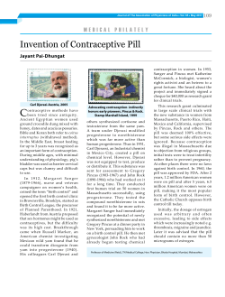 Invention of Contraceptive Pill