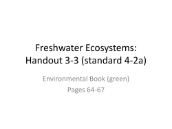 Freshwater Ecosystems: Handout 3-3 (standard 4-2a)