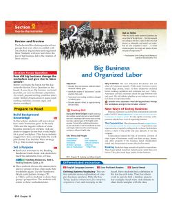 Ch. 18 Sec. 2 Big Business and Organized Labor