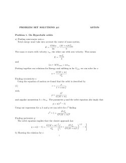 PROBLEM SET SOLUTIONS #1 AST570 Problem 1. On Hyperbolic