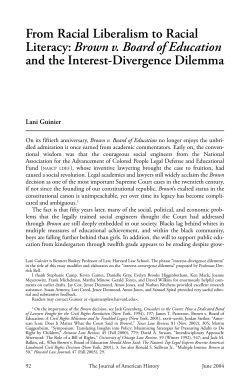 From Racial Liberalism to Racial Literacy: Brown v. Board of