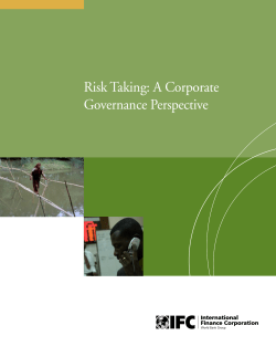 Risk Taking: A Corporate Governance Perspective
