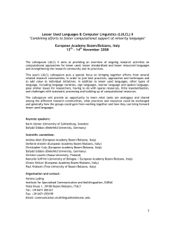 Programme and abstracts