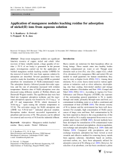 Application of manganese nodules leaching residue for adsorption