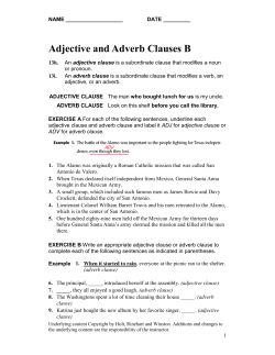 Adjective and Adverb Clauses B