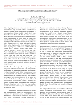 Development of Modern Indian English Poetry