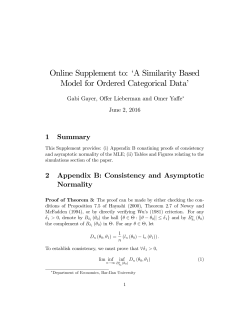 Online Supplement to: aA Similarity Based Model for Ordered