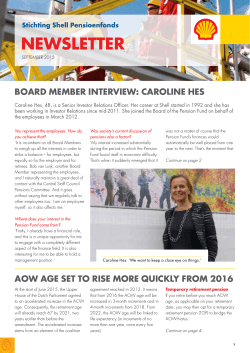 newsletter - Shell Pensioenfonds