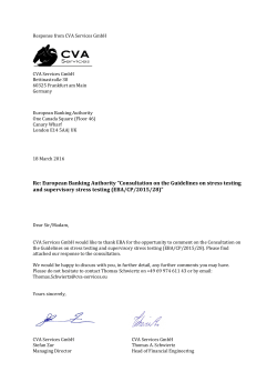 CVA Services GmbH response to EBA