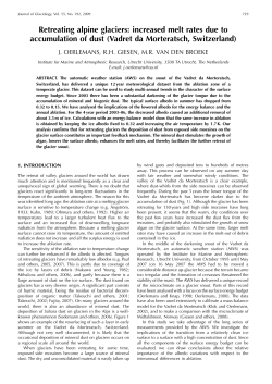 Retreating alpine glaciers: increased melt rates due to accumulation