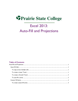 Excel 2013: Auto-Fill and Projections