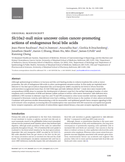 Slc10a2-null mice uncover colon cancer