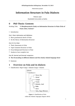 Information Structure in Fula Dialects - Der WWW2