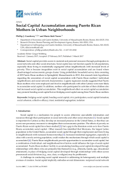 Social Capital Accumulation among Puerto Rican Mothers in Urban