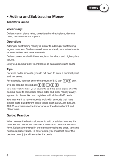 Adding and Subtracting Money
