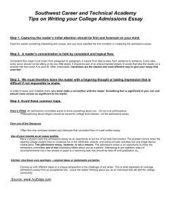 Tips on Writing Your College Admissions Essay