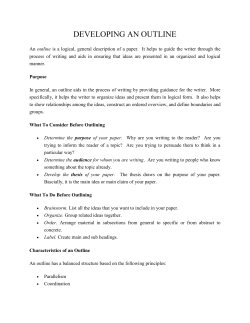 Developing an Outline