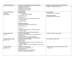 LANDFORM REGION PHYSICAL CHARACTERISTICS QUESTIONS