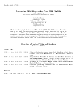 Symposium SKM Dissertation-Prize 2017 - DPG