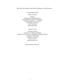 Red Scare? Revisiting Joe McCarthy`s Influence on 1950s Elections