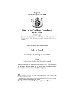 Biosecurity (Notifiable Organisms) Order 2006