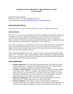 united states history i: beginnings to 1877 fall ii 2015