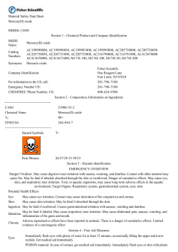 Material Safety Data Sheet Mercury(II) oxide MSDS# 13850 Section