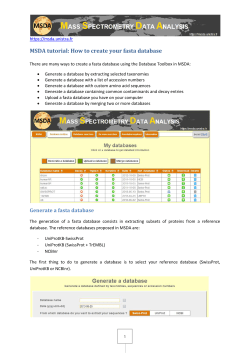 MSDA tutorial: How to create your fasta database