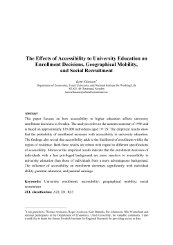 Accessibility to university education, enrollment decisions, and