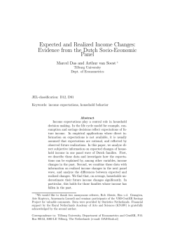 Expected and Realized Income Changes: Evidence