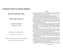 INTRODUCTION TO GRAPH THEORY SECOND EDITION (2001